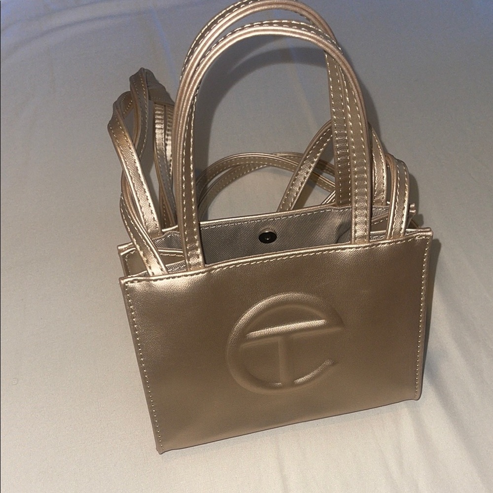 Telfar Gold Small Shopper Bag